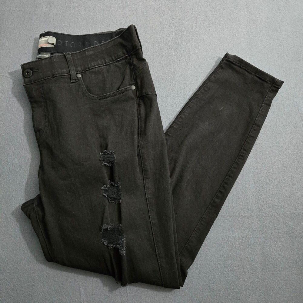 Torrid Jeans 20R Black Bombshell Skinny Premium Stretch High-Rise Destructed